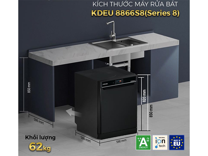 may-rua-bat-kocher-kdeu-8866s8-series-8-2 Máy rửa bát Kocher KDEU-8866S8 Series 8
