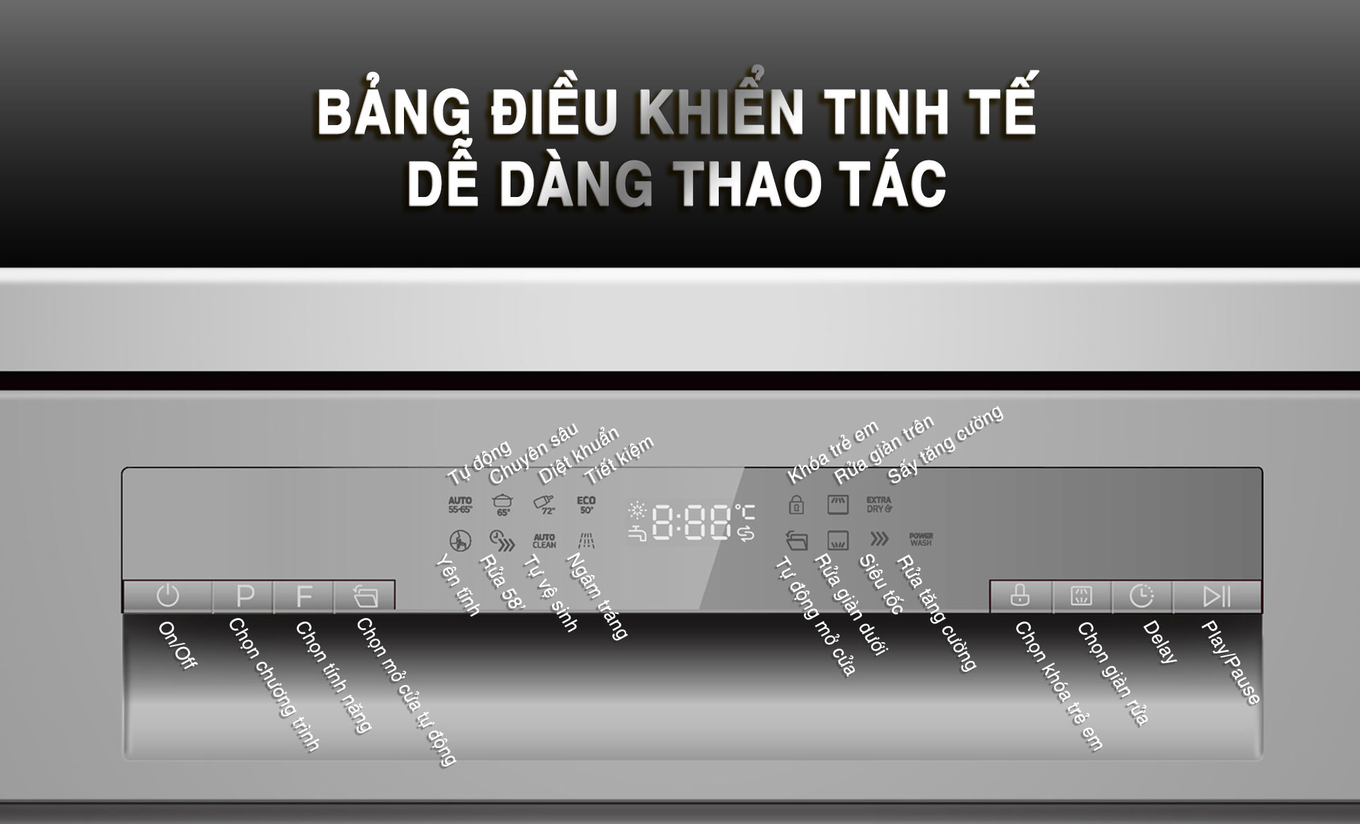 Máy rửa bát Richborn dễ sử dụng Máy rửa bát Richborn RDS6085FMS 15 bộ-tự hé cửa
