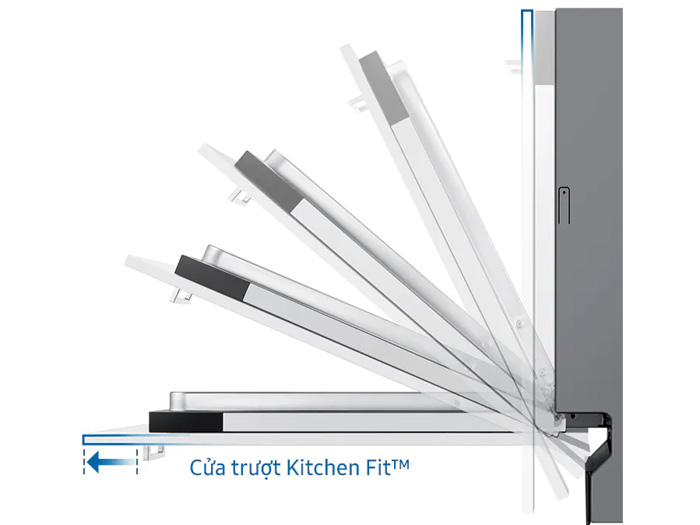 Máy rửa bát Samsung DW60CG550FSGSV với hệ thống cửa trượt kitchen fit Máy rửa bát Samsung DW60CG550FSGSV 14 bộ