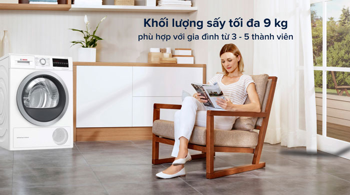 Nhà Cái AX88 ATQ 2026 Tặng 88K bơm nhiệt Bosch WQG24200SG Series 6 sở hữu khối lượng sấy là 9kg