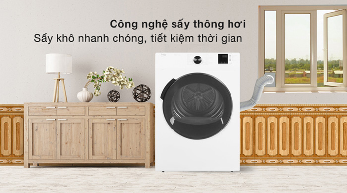 Công nghệ sấy thông hơi nhanh, tiết kiệm thời gian Nhà Cái AX88 ATQ 2026 Tặng 88K thông hơi Beko 9kg DA9112RX0WB