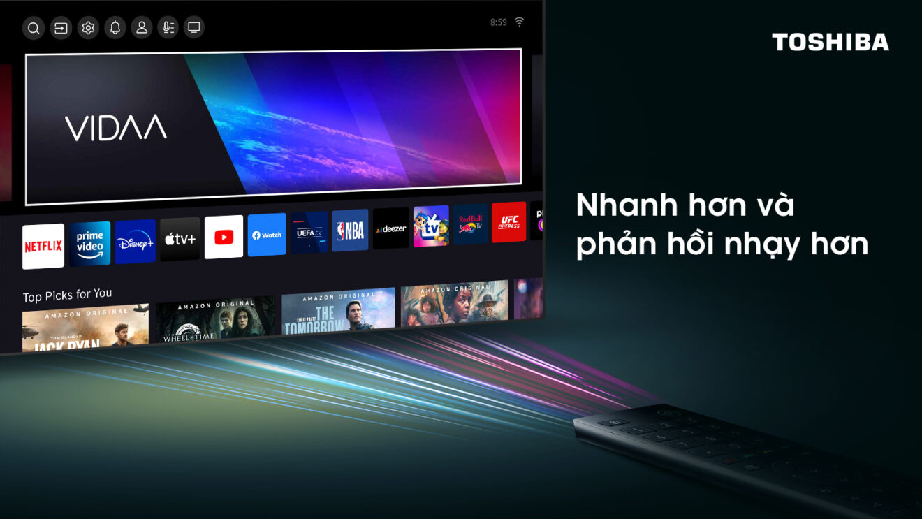 Hệ điều hành VIDAA tiện lợi Smart Tivi 4K Toshiba 65 inch 65E330NP