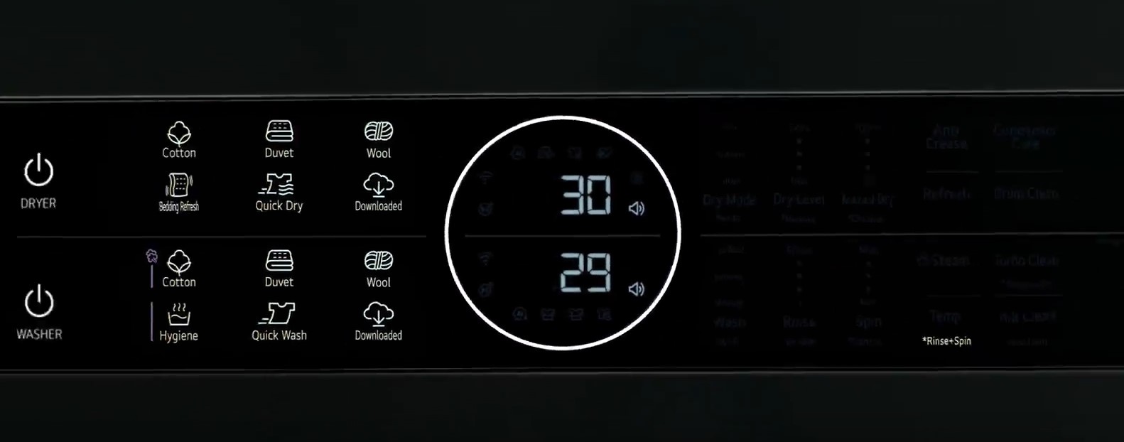 13 chương trình giặt sấy sẵn có cùng nhiều chu trình tải thêm khác Tháp giặt sấy LG Inverter 25kg, sấy 17kg WT2517NHEG