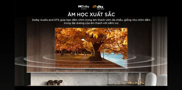 Smart tivi Coocaa 50 inch 50Y72 được trang bị nhiều công nghệ âm thanh hiện đại