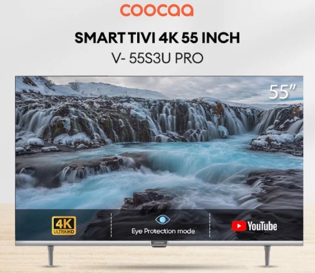 Tivi Coocaa 4K 55 inch 55S3U Pro có thiết kế tràn viền sang trọng Tivi Coocaa 4K 55 inch 55S3U Pro có thiết kế tràn viền sang trọng
