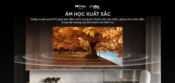tivi Coocaa 65Y7 có âm thanh sống động, mạnh mẽ