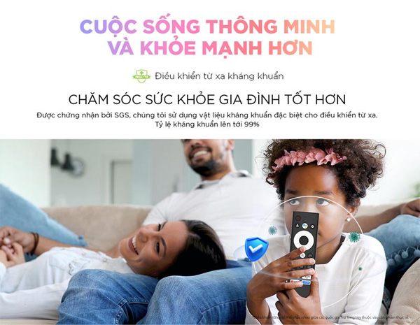 Điều khiển tivi Coocaa 70Y72 được làm bằng vật liệu kháng khuẩn