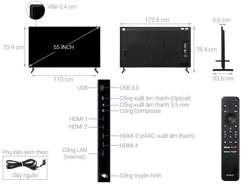Cấu tạo KD-55X85L Google Ax88 one link truy cập