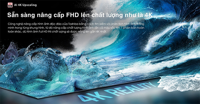 Công nghệ nâng cấp hình ảnh Smart TV QLED 4K Toshiba 85 inch 85M450NP