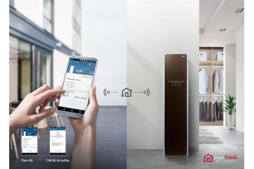 Tủ chăm sóc Ax888 bao lì xì miễn phí thông minh LG styler S3RF (Màu cà phê)