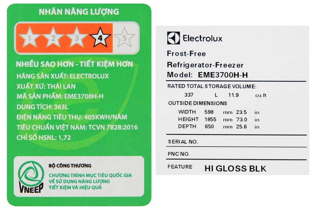 Thông số kỹ thuật của tủ lạnh Thông số kỹ thuật của tủ lạnh