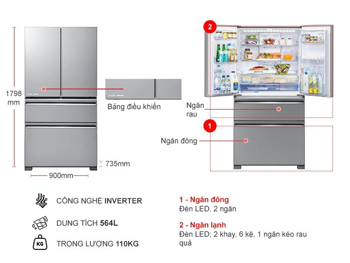 Ax88Win Com Link đăng ký tài khoản 4 cánh Mitsubishi MR-LX68EM-GSL-V (564 lít) Ax88Win Com Link đăng ký tài khoản 4 cánh Mitsubishi MR-LX68EM-GSL-V (564 lít)