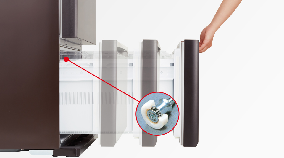 Ngăn đông thiết kế dạng trượt tiện lợi Ngăn đông thiết kế dạng trượt tiện lợi