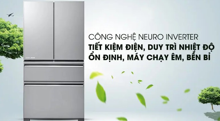 Công nghệ Neuro Inverter giúp tủ lạnh Mitsubishi MR-LX68EM-GSL-V có khả năng tiết kiệm điện hiệu quả Công nghệ Neuro Inverter giúp tủ lạnh Mitsubishi MR-LX68EM-GSL-V có khả năng tiết kiệm điện hiệu quả