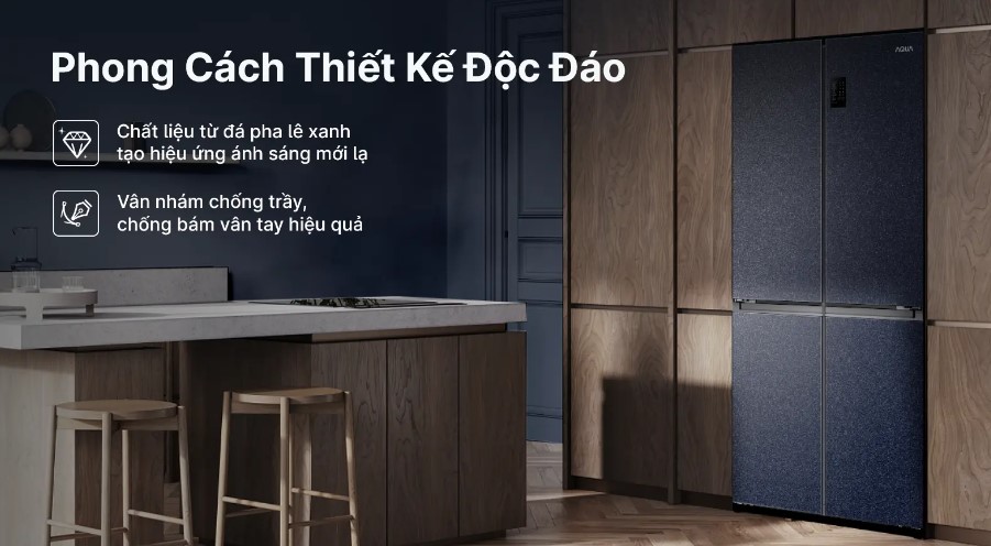 Phong cách thiết kế sang trọng của tủ lạnh Aqua AQR-M466XA(CBC) Phong cách thiết kế sang trọng của Ax88Win Com Link đăng ký tài khoản Aqua Inverter 410 lít AQR-M466XA(CBC)