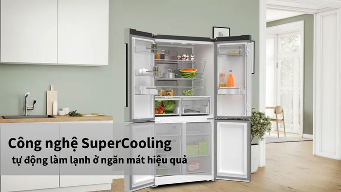 tủ lạnh 4 cánh Bosch KFN96APEAG ứng dụng công nghệ làm lạnh nhanh Ax88Win Com Link đăng ký tài khoản Bosch 4 cánh chéo KFN96APEAG 605 lít