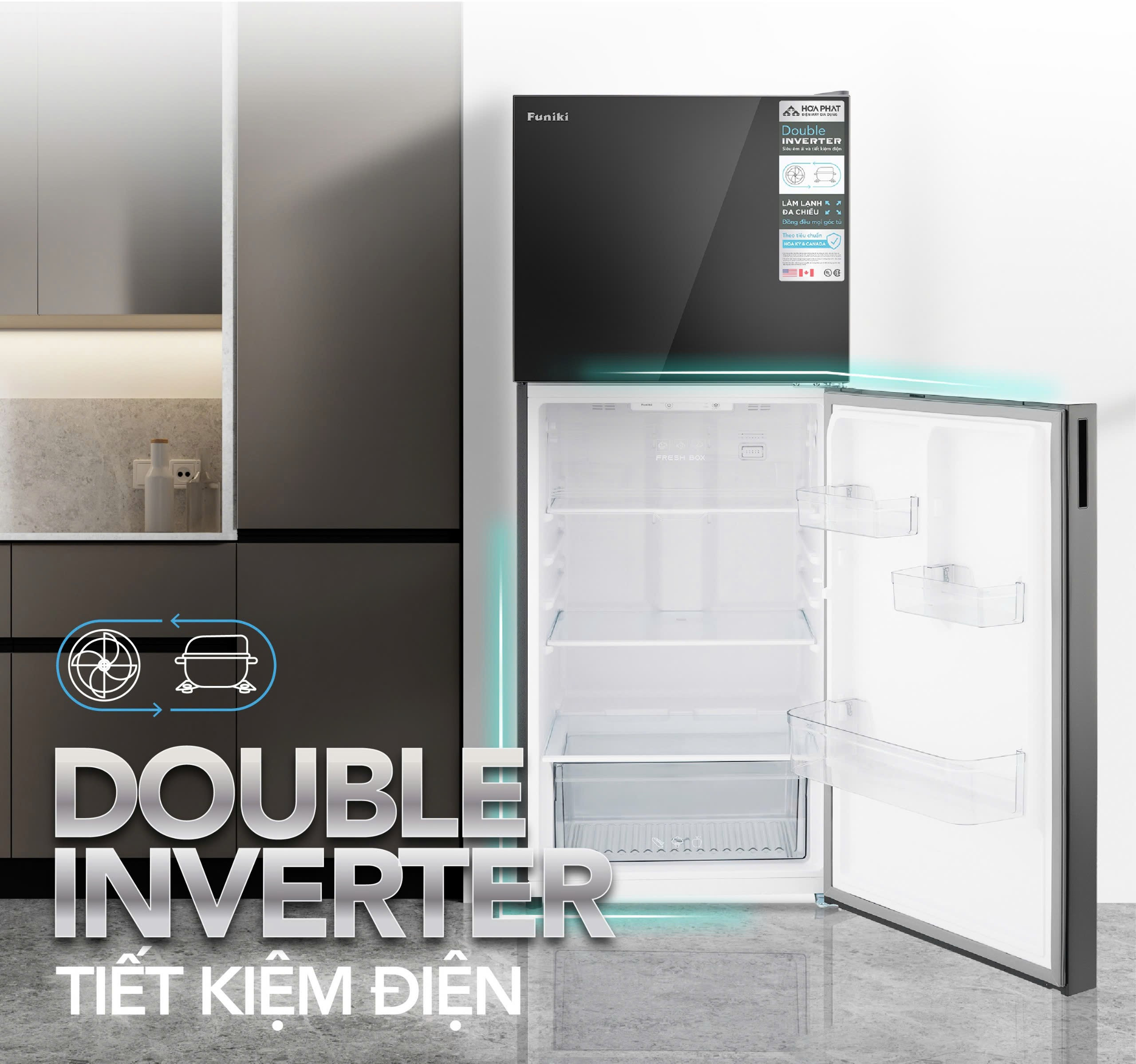 Funiki HR T8286GB sử dụng công nghệ Double Inverter tiết kiệm điện năng Ax88Win Com Link đăng ký tài khoản cánh kính Funiki Inverter HR T8286GB