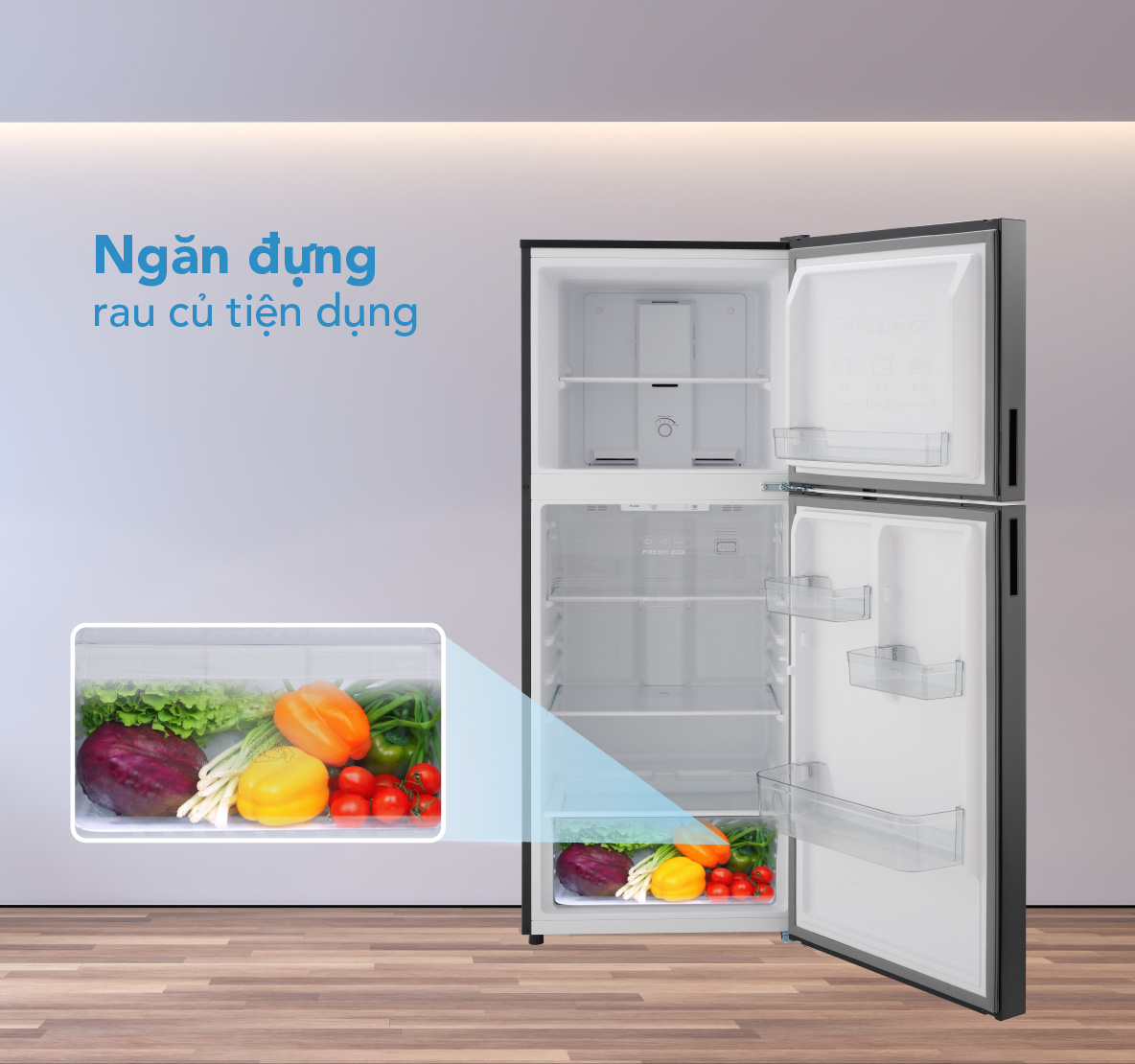 Ngăn đựng rau củ to Ax88Win Com Link đăng ký tài khoản 2 cánh Funiki HR T8286GB