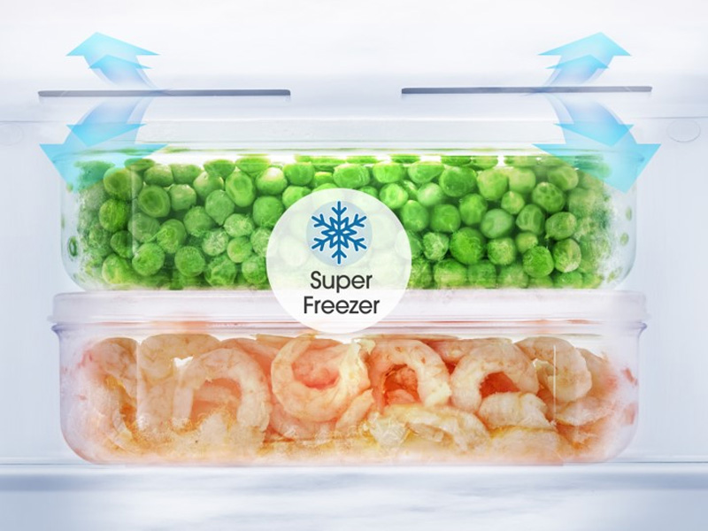 Chế độ làm lạnh nhanh, đồng đều Super Freeze trên tủ lạnh side by side Casper Inverter 550 lít RS-570VBW Chế độ làm lạnh nhanh, đồng đều Super Freeze trên tủ lạnh side by side Casper Inverter 550 lít RS-570VBW