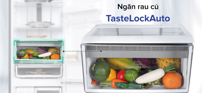 Ngăn rau củ TasteLockAuto của tủ lạnh 2 cánh EBB3742K-H Ngăn rau củ TasteLockAuto của tủ lạnh 2 cánh EBB3742K-H