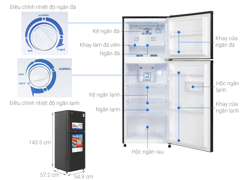 Tổng quan tủ lạnh Funiki 209 lít HR T6209TDG