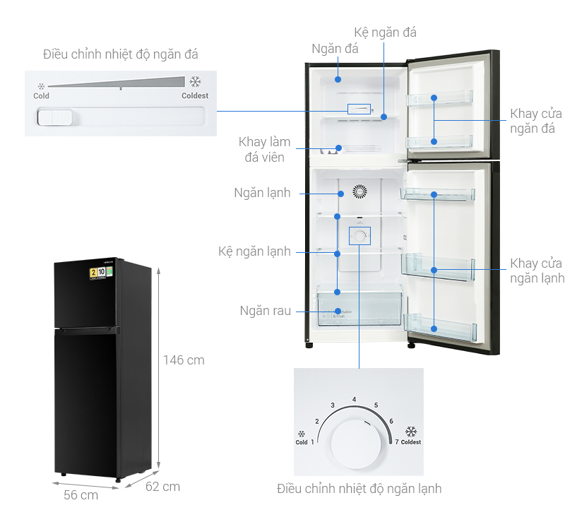 Tổng quan tủ lạnh Hitachi Inverter 210 lít HRTN5230MUVN