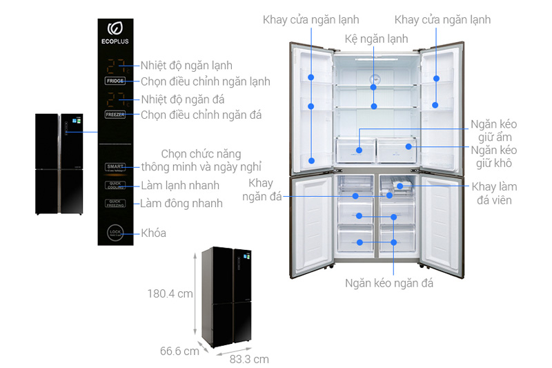 tu-lanh-inverter-aqua-aqr-ig525am-ct Ax88Win Com Link đăng ký tài khoản Aqua 456 lít Multi Door AQR-IG525AM (GB)