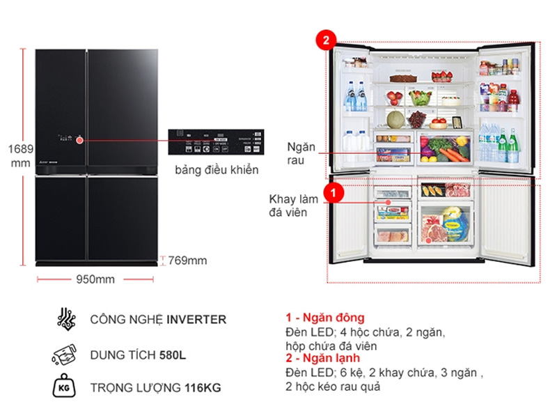 Ax88Win Com Link đăng ký tài khoản Mitsubishi Electric Inverter MR-LA72ER-GBK-V (580 lít)
