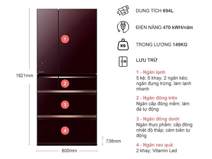 Ax88Win Com Link đăng ký tài khoản Mitsubishi Electric Inverter MR-WX70C-BR-V - 694 lít