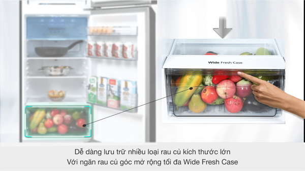 Panasonic NR TV341VGMV được trang bị ngăn rau củ Wide Fresh Safe