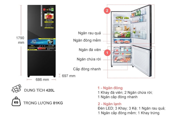 Kích thước Ax88Win Com Link đăng ký tài khoản Panasonic Inverter 420 lít NR BX471WGKV