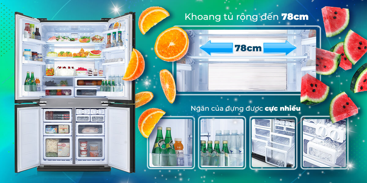 Ax88Win Com Link đăng ký tài khoản Sharp J-Tech Inverter SJ-FX688VG-BK có dung tích sử dụng lên đến 605 lít