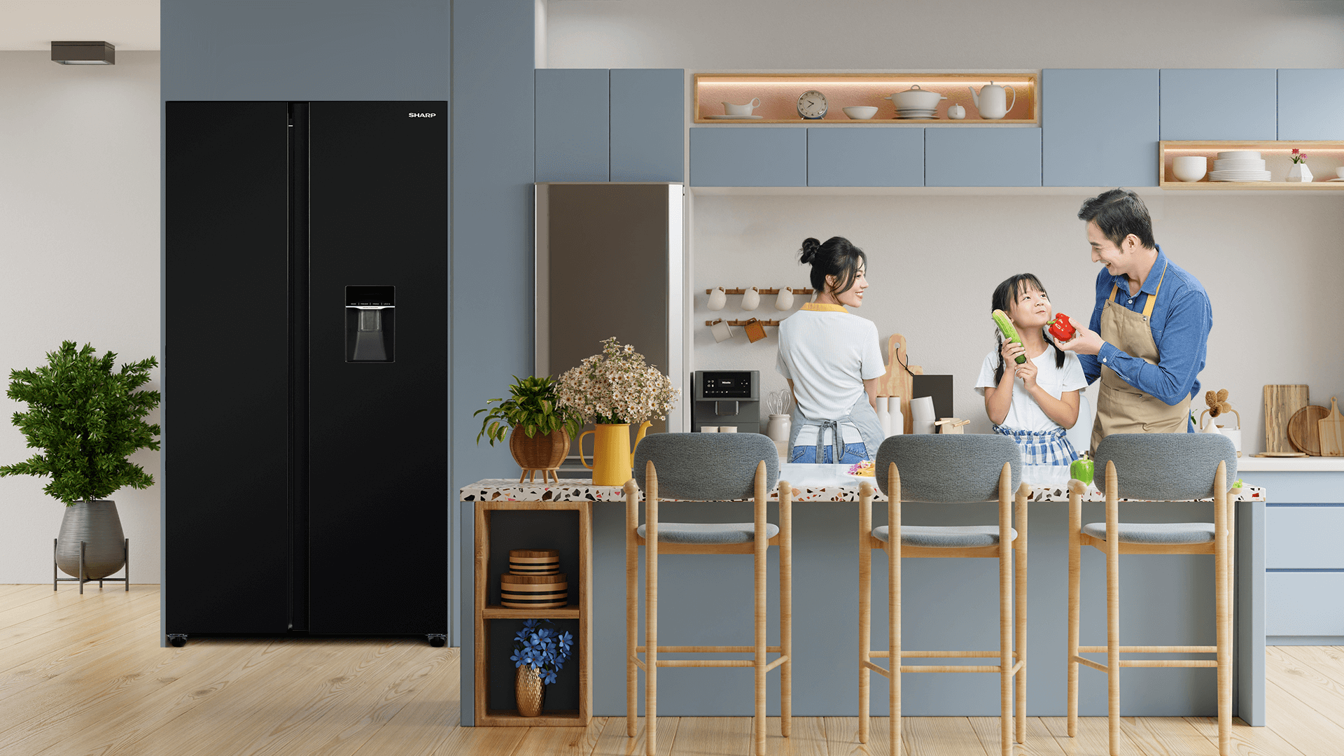 SJ-SBX530WD-DG tiết kiệm điện SJ-SBX530WD-DG