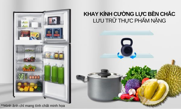 Sharp SJ-X215V-DG có hệ thống khay kệ có thể di chuyển và chịu lực tốt Sharp SJ-X215V-DG có hệ thống khay kệ có thể di chuyển và chịu lực tốt