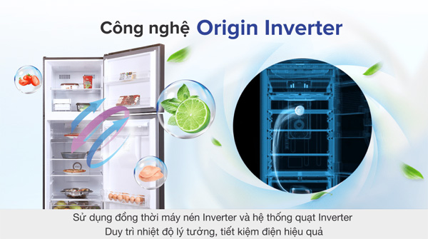 Model tủ lạnh 2 cánh Toshiba GR-RT395WE-PMV(06)-MG được trang bị công nghệ Origin Inverter Model tủ lạnh 2 cánh Toshiba GR-RT395WE-PMV(06)-MG được trang bị công nghệ Origin Inverter