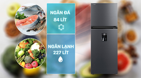 Dung tích các ngăn của tủ lạnh Toshiba RT395WE Dung tích các ngăn của tủ lạnh Toshiba RT395WE