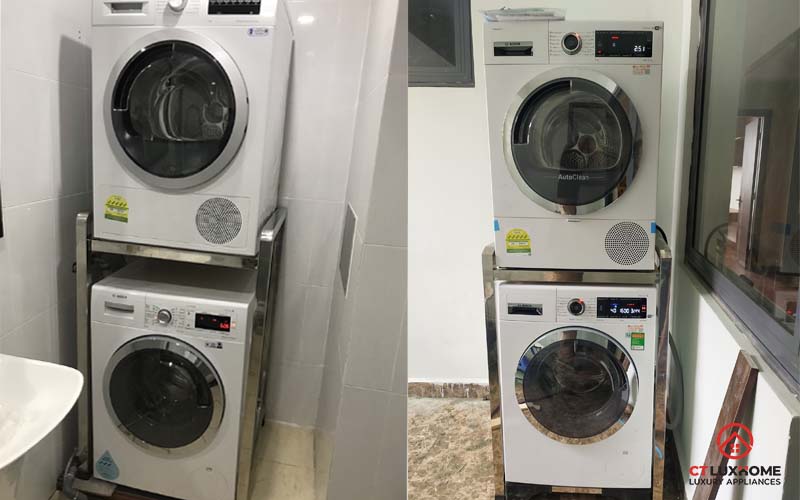 1-95 KỆ ĐỂ MÁY GIẶT MÁY SẤY MẪU INOX 1