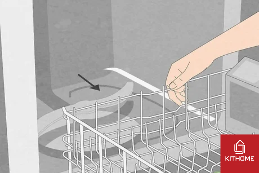 Tháo giá ra khỏi máy rửa chén. Tháo giá ra khỏi máy rửa chén.