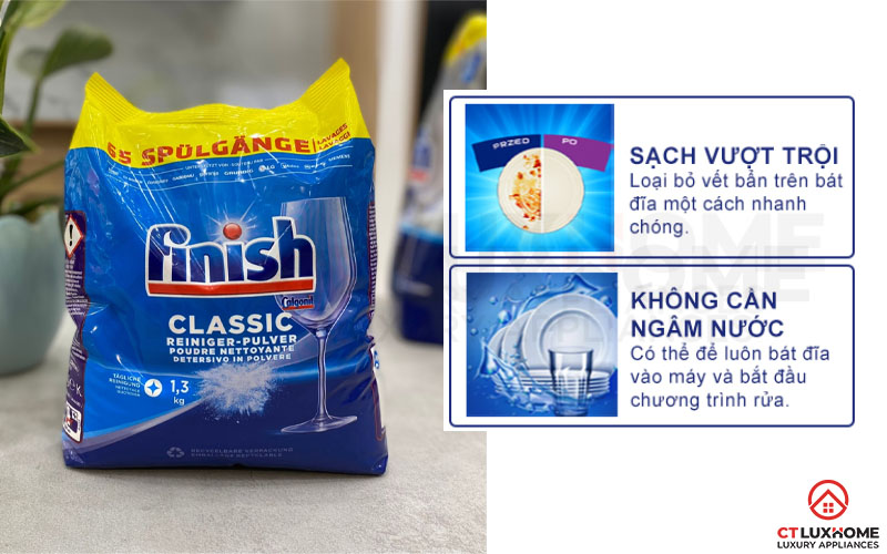 botrua13kg-tinhnang Tính năng vượt trội bột rửa bát Finish classic 1.3kg