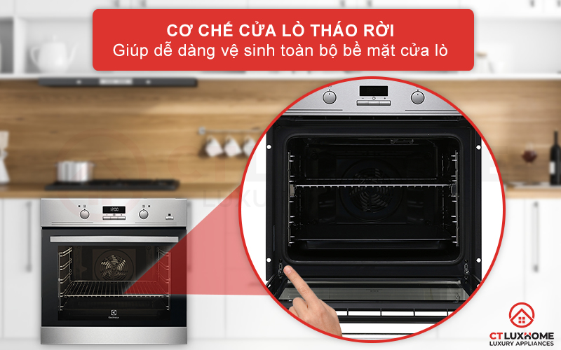 cua-lo-eob3434box Dễ dàng vệ sinh toàn bộ bề mặt cửa với cửa lò có thể tháo rời