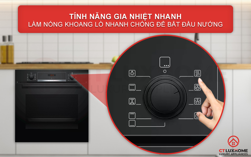 gia-nhiet-nhanh-bosch-hbs534bb0b Chức năng gia nhiệt nhanh Rapid Heating giúp làm nóng lò nhanh chóng