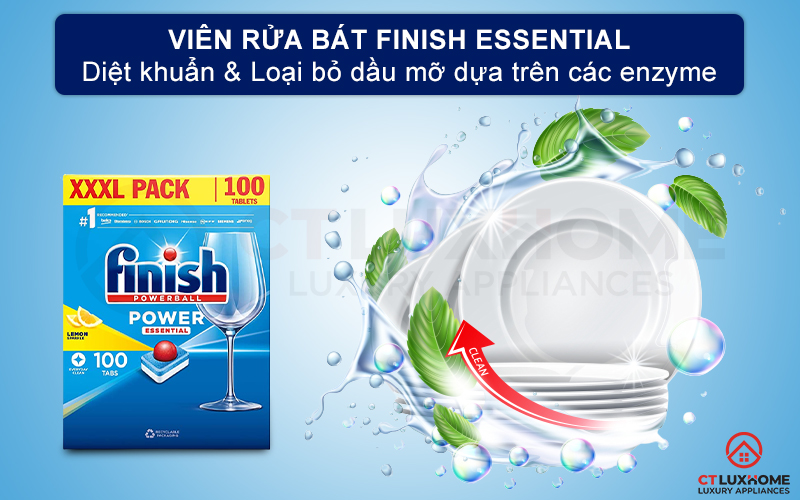 gioi_thieu_essential_100v Giới thiệu về viên rửa bát Finish Essential 100 viên