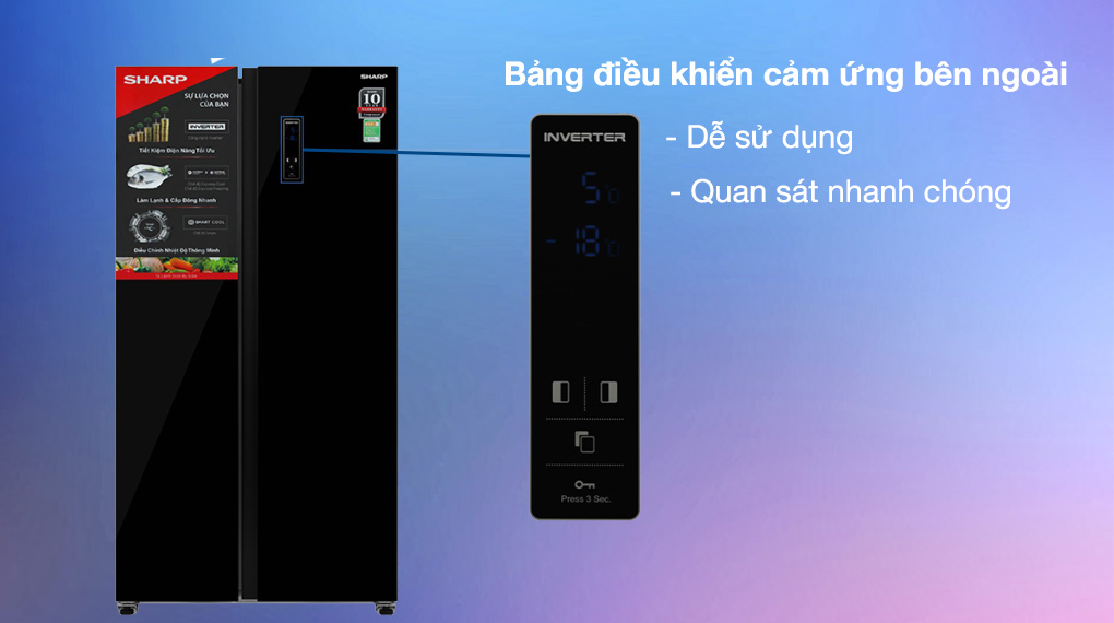 Một số điểm bạn cần biết về tủ lạnh Sharp Side By Side SJ-SBXP600V-BK 600 lít
