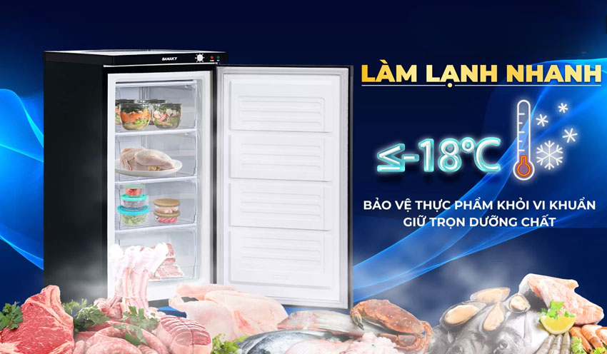 Sanaky VH-160VD3 sử dụng công nghệ làm lạnh nhanh Sanaky VH-160VD3 sử dụng công nghệ làm lạnh nhanh