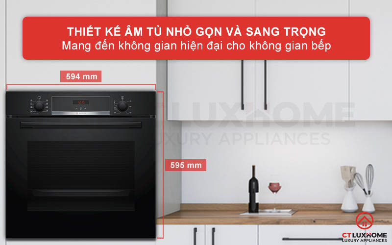 thiet-ke-lo-nuong-bosch-hba534eb0 Lò nướng âm tủ Bosch HBA534EB0 với thiết kế nhỏ gọn và sang trọng, phù hợp lắp âm