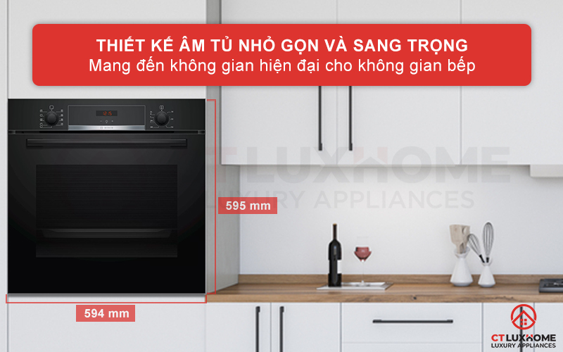 thiet-ke-lo-nuong-bosch-hbs534bb0b Thiết kế âm tủ nhỏ gọn và sang trọng, tạo sự thẩm mỹ cho gian bếp