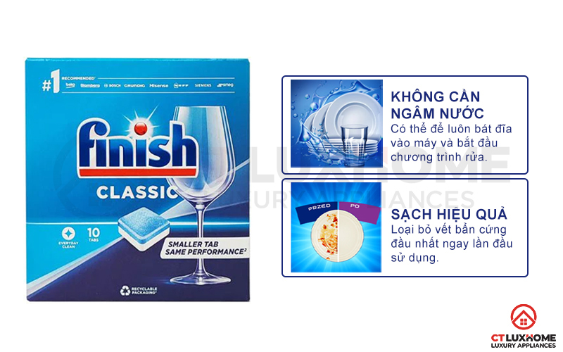 tinh-nang-classic-10-vien Ưu điểm vượt trội của dòng sản phẩm viên rửa chén bát Finish Classic 90 viên