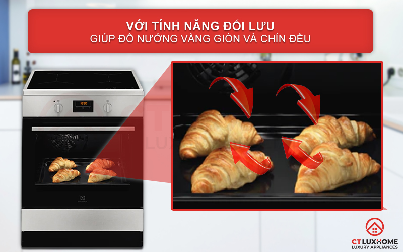 tinh-nang-doi-luu-lo-nuong-electrolux-lki640200x Nướng vàng giòn và chín đều với tính năng đối lưu