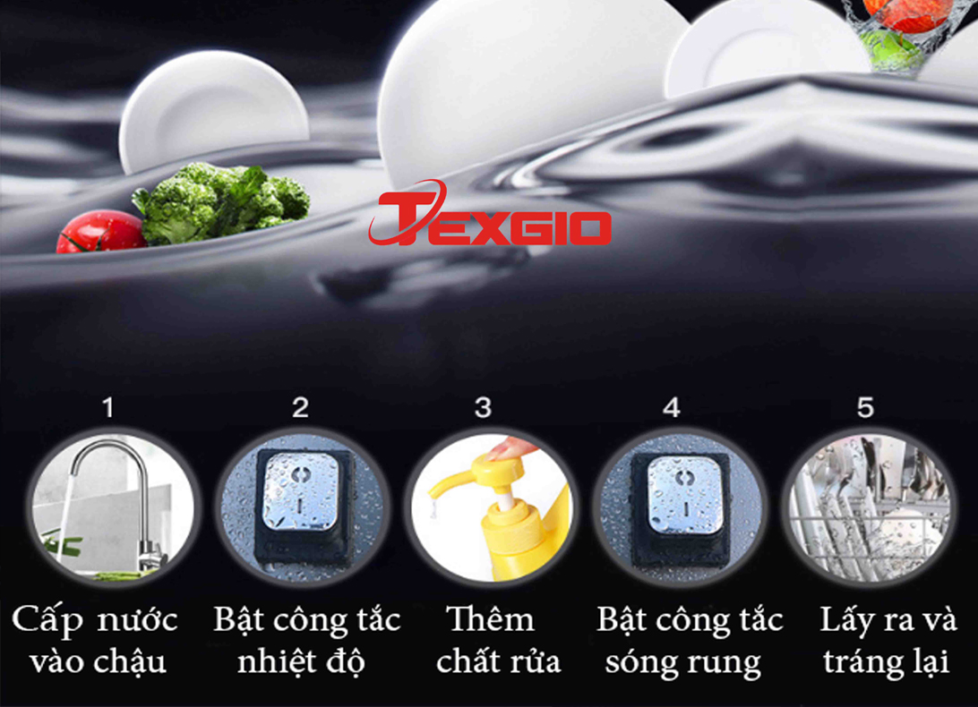 Máy Rửa Chén Bát Công Nghiệp Siêu Âm Texgio Ultrasonic Standard TGU-800SS - Ảnh 2
