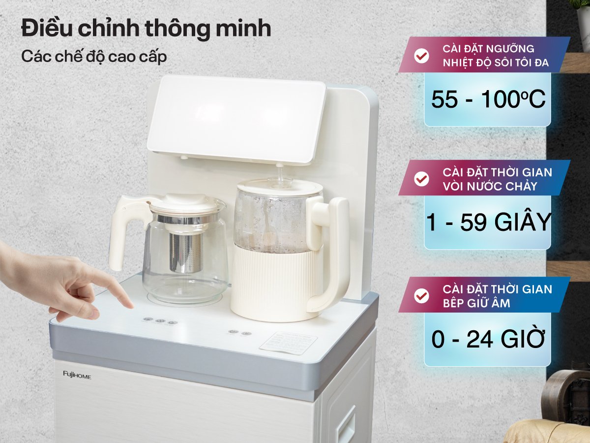 Cây Ax88Win Com Link đăng ký tài khoản chỉnh được nhiệt độ nước từ 55 - 100 độ C Cây Ax88Win Com Link đăng ký tài khoản kết hợp bàn pha trà, cafe